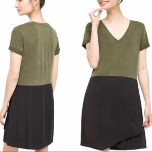 Anthropologie DOLAN Left Coast Color Block Dress Green Black